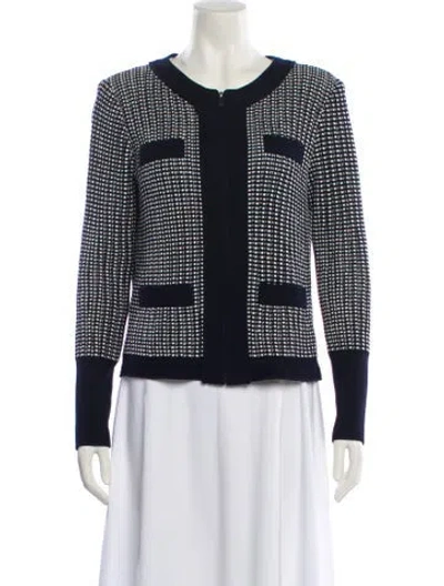 Pre-owned St John Printed Evening Jacket In Blue
