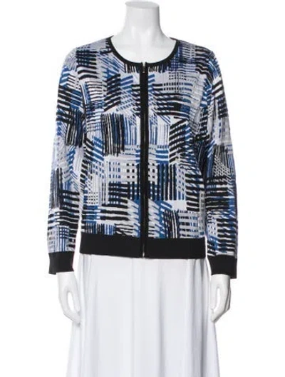 Pre-owned St John Printed Evening Jacket In Blue