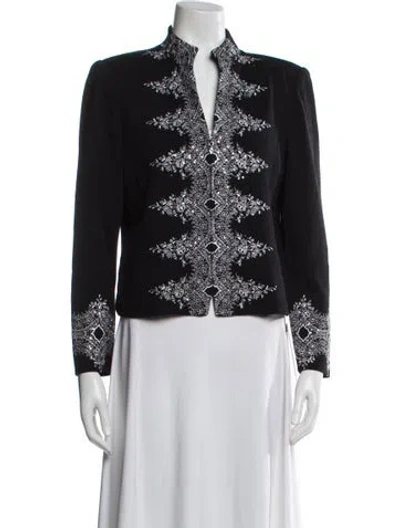 Pre-owned St John Printed Evening Jacket In Blue