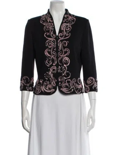 Pre-owned St John Printed Evening Jacket In Blue