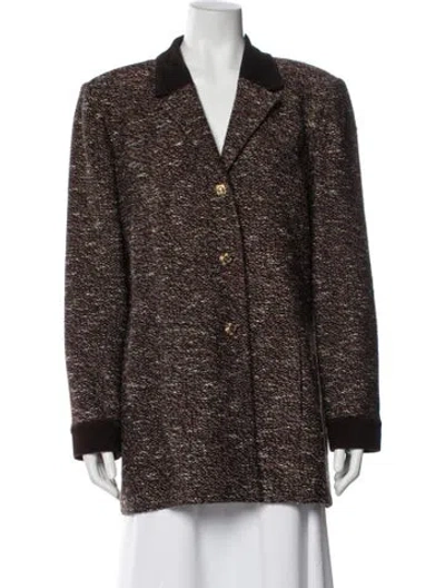Pre-owned St John Printed Evening Jacket In Brown