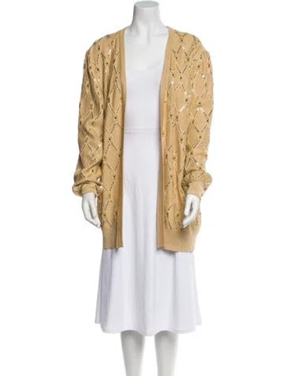 Pre-owned St John Printed Evening Jacket In Gold