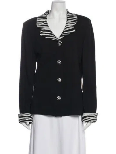 Pre-owned St John Printed Evening Jacket In Gray