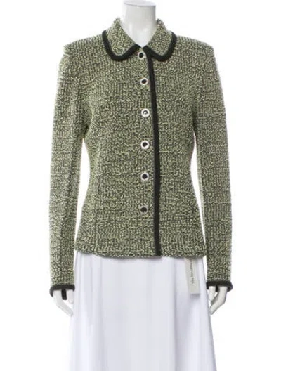 Pre-owned St John Printed Evening Jacket In Green
