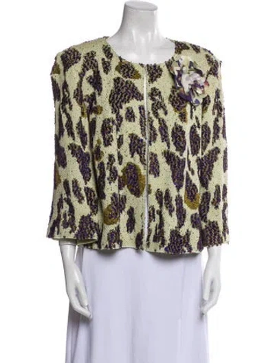 Pre-owned St John Printed Evening Jacket In Multi