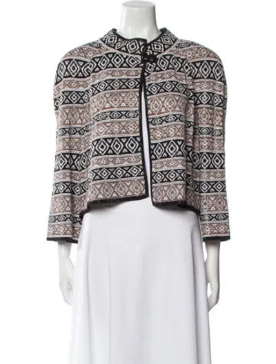 Pre-owned St John Printed Evening Jacket In Neutral