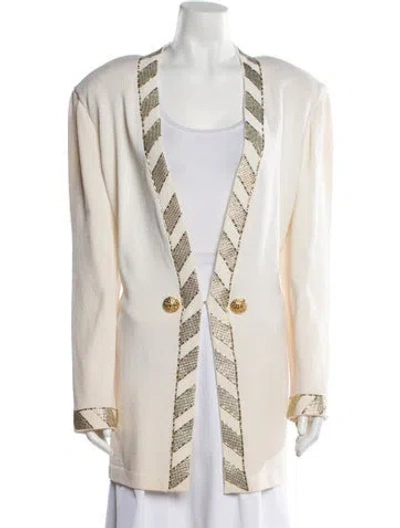 Pre-owned St John Printed Evening Jacket In Neutral