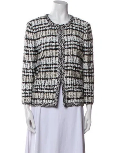 Pre-owned St John Printed Evening Jacket In Neutral