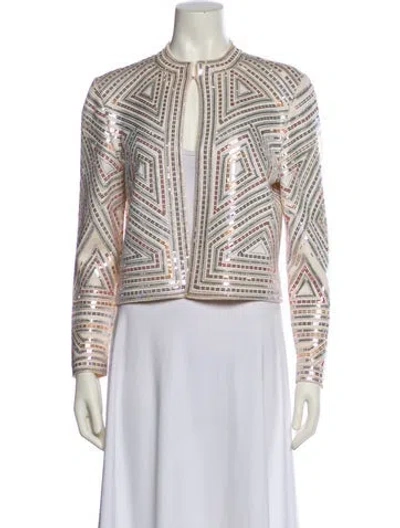 Pre-owned St John Printed Evening Jacket In Neutral