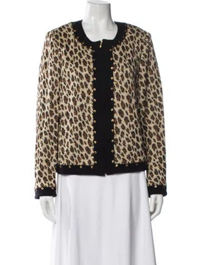 Pre-owned St John Printed Evening Jacket In Neutral