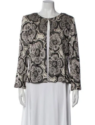 Pre-owned St John Printed Evening Jacket In Neutral