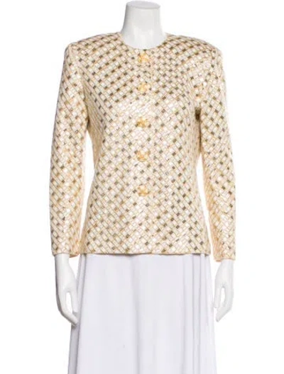 Pre-owned St John Printed Evening Jacket In Neutral