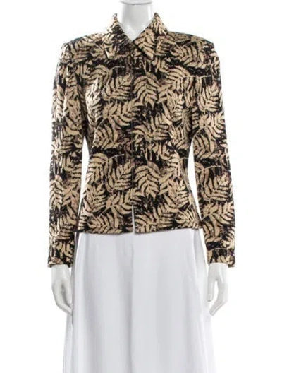 Pre-owned St John Printed Evening Jacket In Neutral