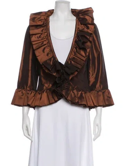 Pre-owned St John Printed Evening Jacket In Orange