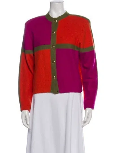 Pre-owned St John Printed Evening Jacket In Pink