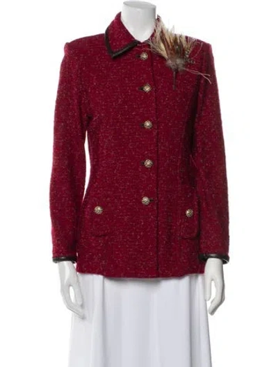 Pre-owned St John Printed Evening Jacket In Red