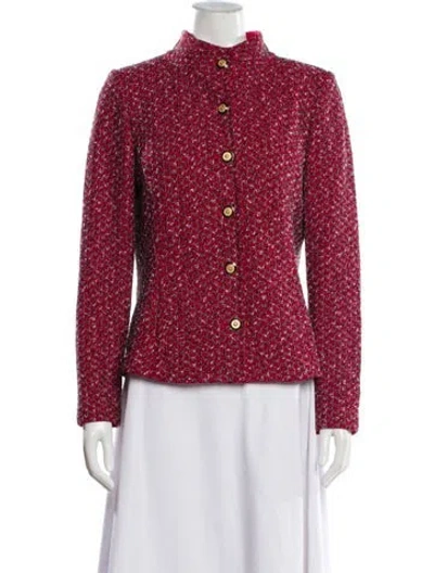 Pre-owned St John Printed Evening Jacket In Red