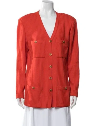 Pre-owned St John Printed Evening Jacket In Red