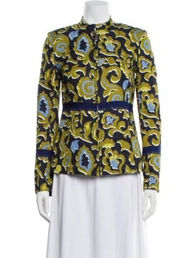 Pre-owned St John Printed Evening Jacket W/ Tags In Blue