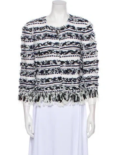 Pre-owned St John Printed Evening Jacket In White