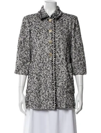 Pre-owned St John Printed Evening Jacket In White