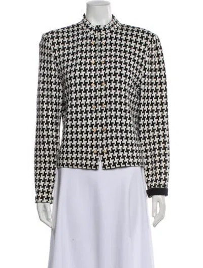 Pre-owned St John Printed Evening Jacket In White