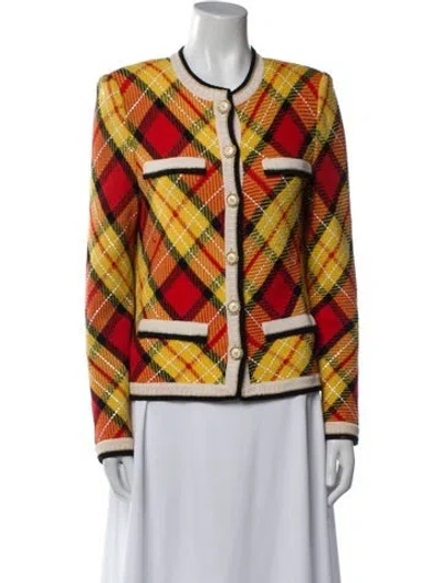 Pre-owned St John Printed Evening Jacket In Yellow