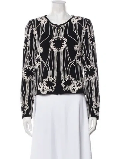 Pre-owned St John Printed Jacket In Black