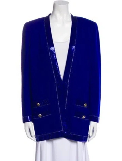 Pre-owned St John Printed Jacket In Blue