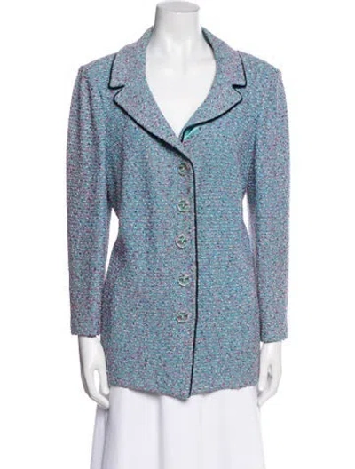 Pre-owned St John Printed Jacket In Blue