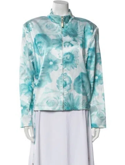 Pre-owned St John Printed Jacket In Blue