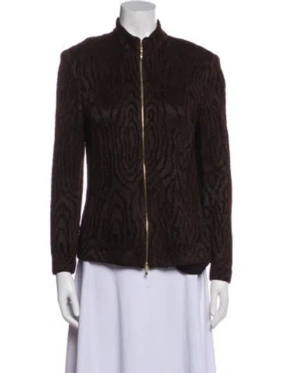 Pre-owned St John Printed Jacket In Brown