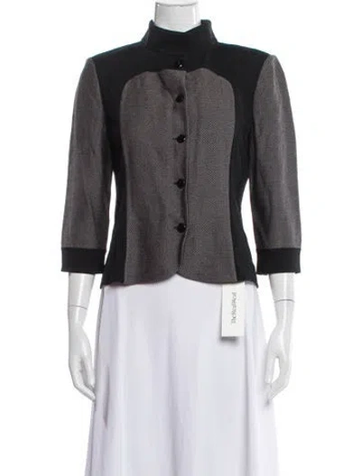 Pre-owned St John Printed Jacket In Gray
