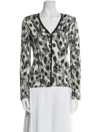 Pre-owned St John Printed Jacket In Neutral