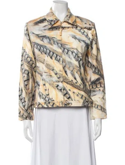 Pre-owned St John Printed Jacket In Neutral