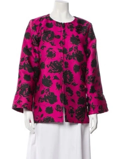 Pre-owned St John Printed Jacket In Pink