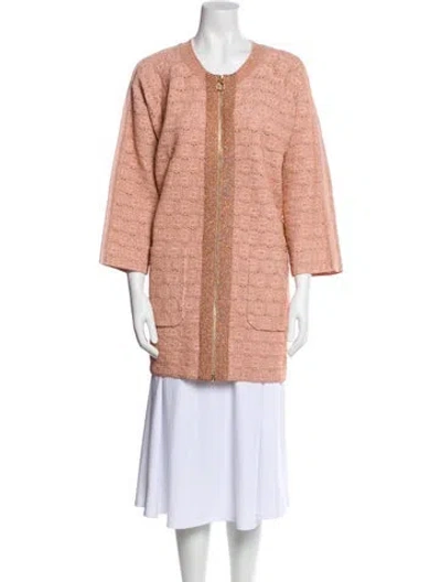 Pre-owned St John Printed Jacket In Pink