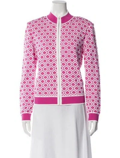 Pre-owned St John Printed Jacket In Pink