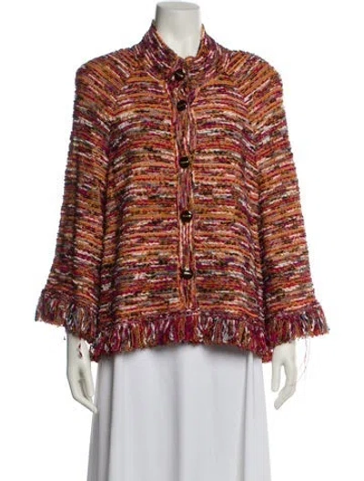 Pre-owned St John Printed Jacket W/ Tags In Orange