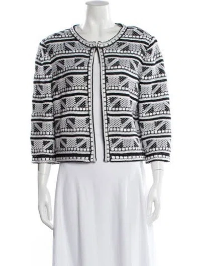 Pre-owned St John Printed Jacket In White