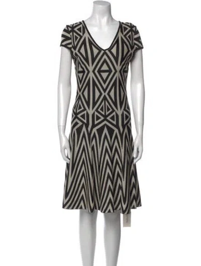 Pre-owned St John Printed Knee-length Dress