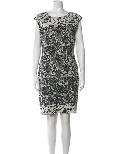 Pre-owned St John Printed Knee-length Dress