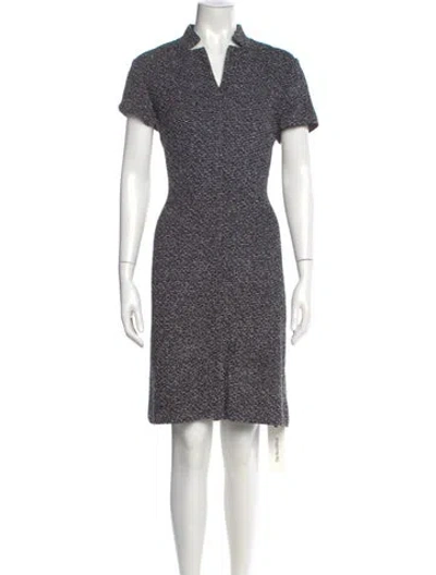 Pre-owned St John Printed Knee-length Dress In Black