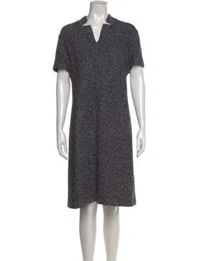 Pre-owned St John Printed Knee-length Dress In Black