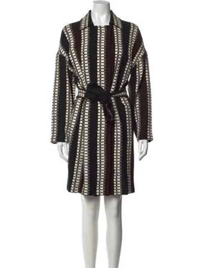 Pre-owned St John Printed Knee-length Dress In Black