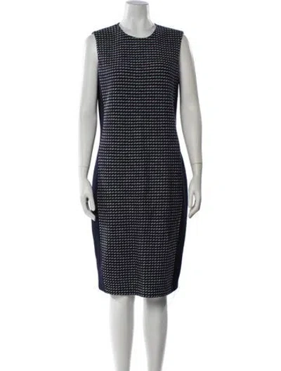 Pre-owned St John Printed Knee-length Dress In Blue