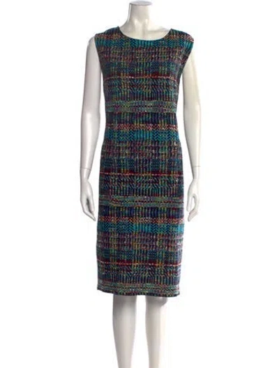 Pre-owned St John Printed Knee-length Dress In Multi