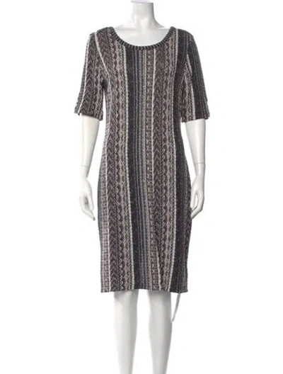 Pre-owned St John Printed Knee-length Dress In Multi