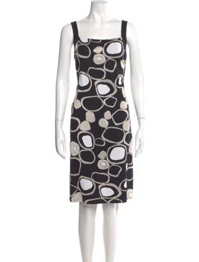 Pre-owned St John Printed Knee-length Dress In Multi