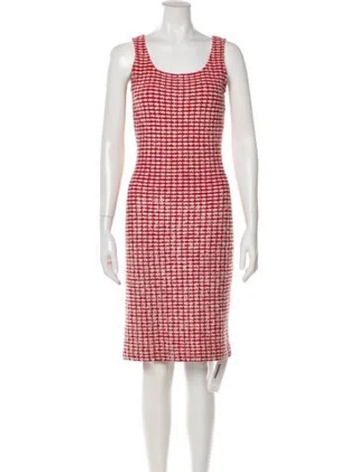 Pre-owned St John Printed Knee-length Dress In Multi